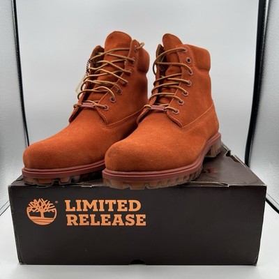 Size Timberland Mens in Premium Dark Rust Waterproof Boots