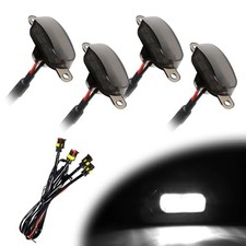 Car LED Grille Lights, Waterproof Front Grill Running 4 PCS Black  White