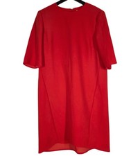 Whistles Shift Dress Size 12 Orange Short Sleeve Knee Length Smart Work Wear