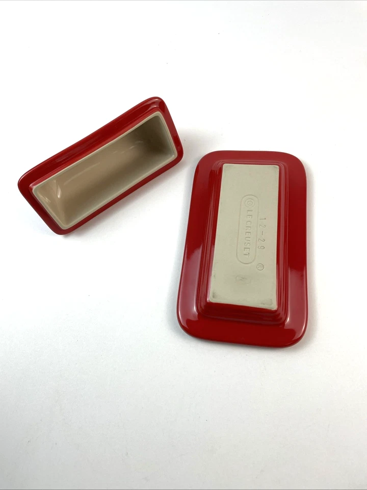 Le Creuset  1/4 Lb Butter Dish w/Lid Cerise Cherry Red Ombre Stoneware NEW - Image 4 of 4