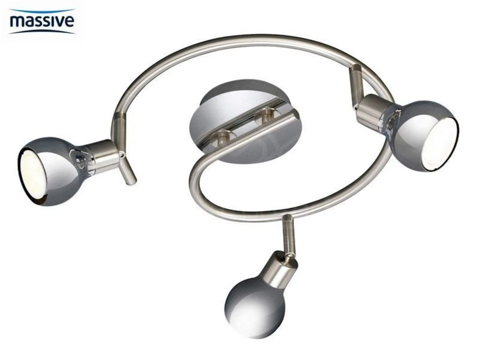 Energiespar Rondell Spotspirale Chrom 3 Flammig Ø30cm 3x GU10 9W - Bild 1 von 1
