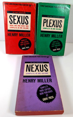 Henry Miller's Rosy Crucifixion Trilogy Sexus Plexus Nexus Grove Press 1965 PB