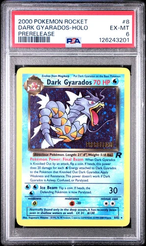 2000 Pokemon Rocket Dark Gyarados Holo Prerelease PSA 6 #8