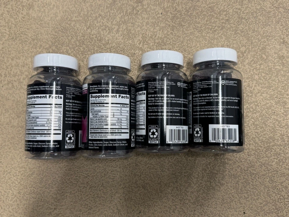 Lote 4 gomitas CVS Health AirShield apoyo inmunológico 50, saúco 1/26 y 4/26 Foto 3 de 4