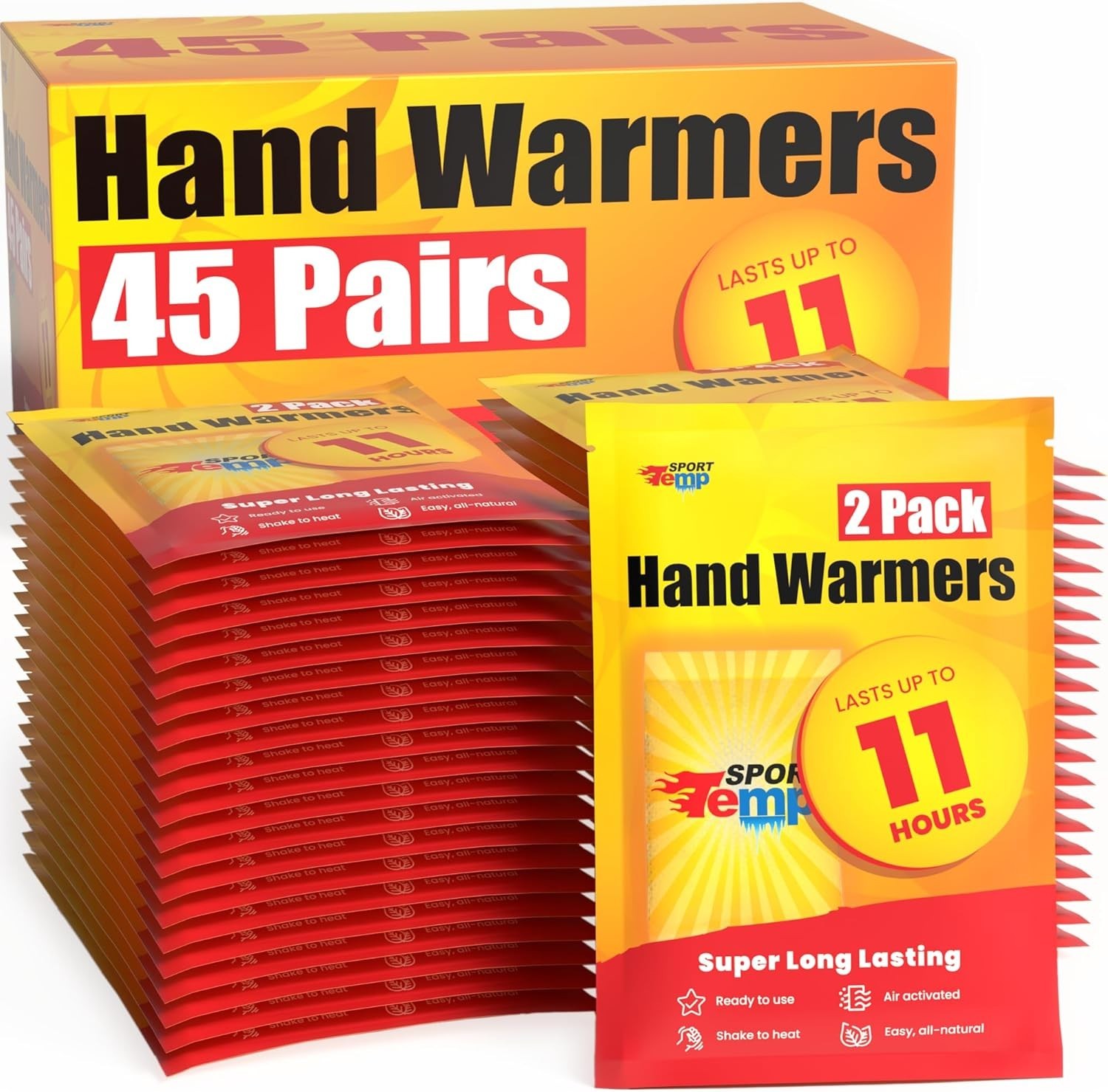 Essential Air Activated Hand Warmers - 45 Pairs for Outdoor Winter Adventures thumbnail 3
