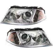 Headlight Set For 2001-05 Volkswagen Passat Left and Right with Bulb 2Pc Halogen