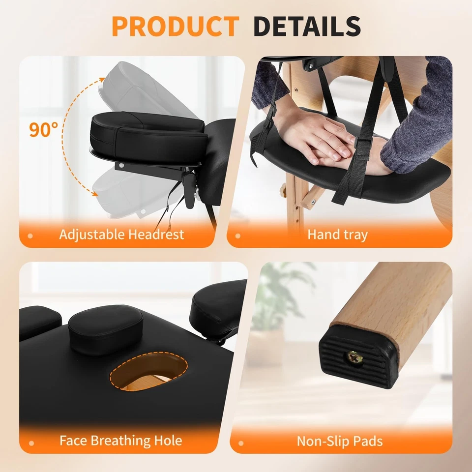 BestMassage Cama de Masaje Mesa de Masaje Portátil 24 pulgadas Ancho Pestañas Cama Altura A... Foto 4 de 4