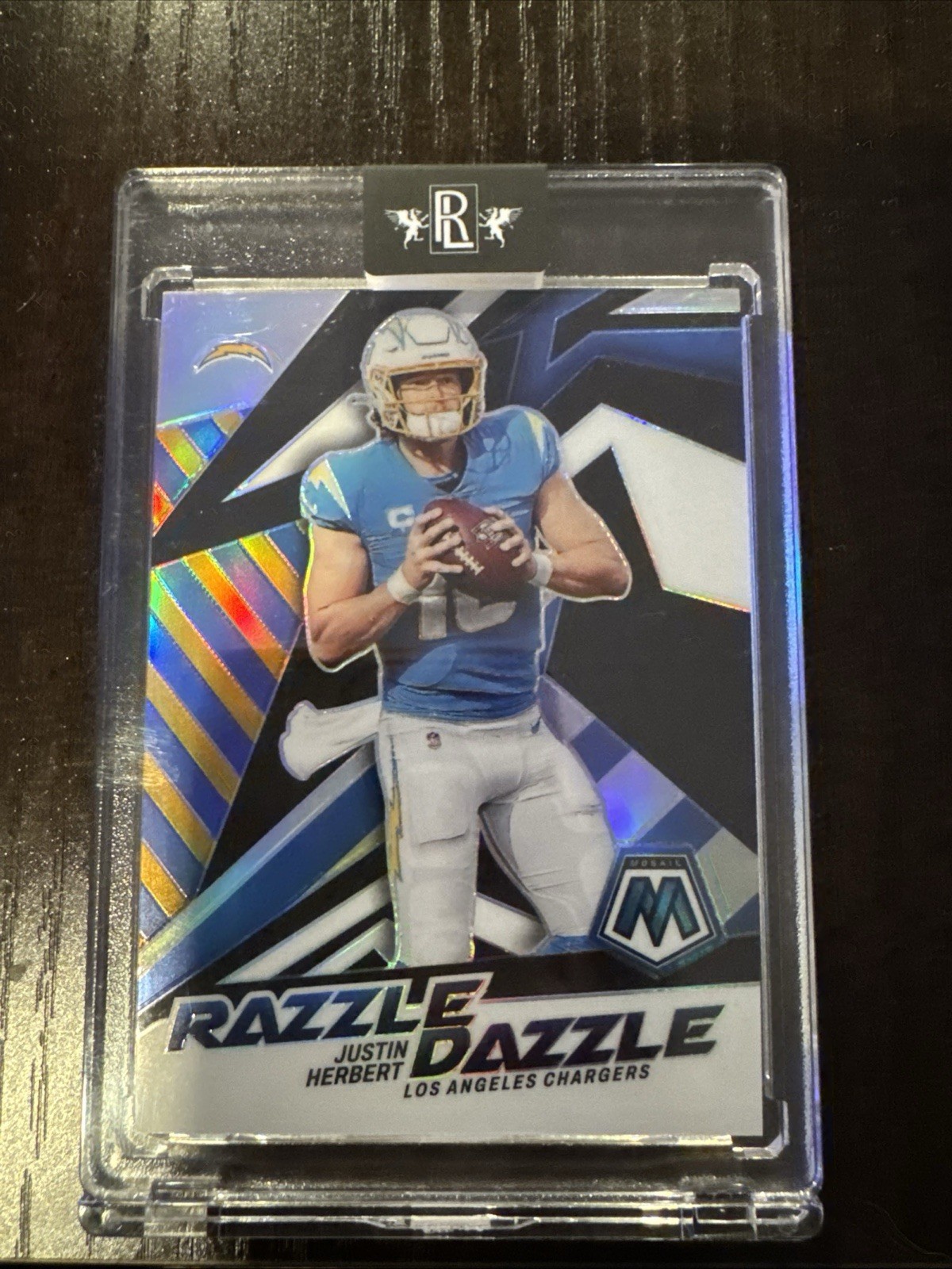 2022 MOSAIC JUSTIN HERBERT RAZZLE DAZZLE SP SSP CASE HIT CHARGERS