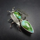 PERKY Sterling Silver WASP PIN/BROOCH with Sonoran Gold TURQUOISE