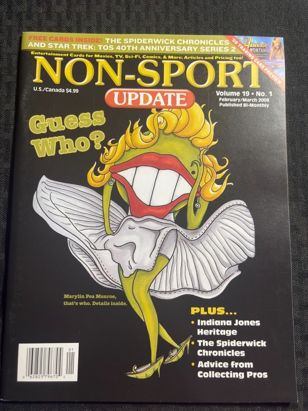 2008 Feb NON-SPORT CARDS UPDATE Magazine FVF 7.0 Marilyn Pea Monroe NO CARDS