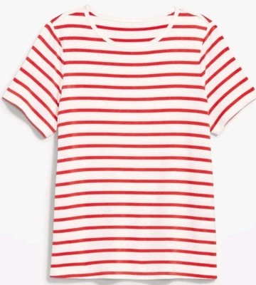 NWT Women's Old Navy Striped Luxe Tee Top Size M