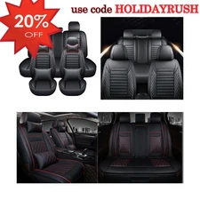 Leather Car Seat Covers Full Set Cushion For Dodge Ram 1500 2009-2024 2500 3500