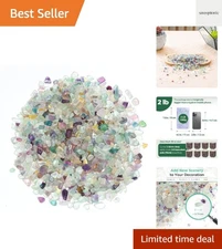 Crystal Chips Stone Crushed Quartz Glass 0.5LB - Fluorite Tumbled Gravel Smal...