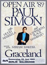 PAUL SIMON &ndash; rare vintage original Berlin 1989 concert poster *GRACELAND*
