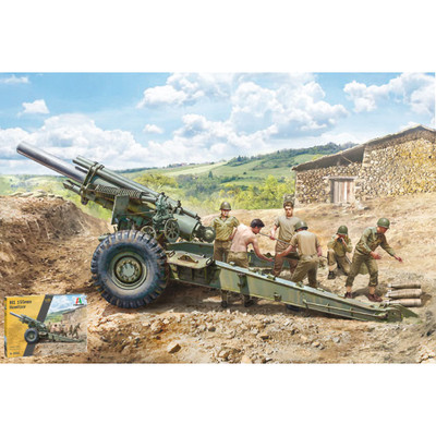 M1 155 mm HOWITZER WITH CREW KIT 1:35 Italeri Kit Mezzi Militari -D- Neues Model