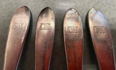 Rare Vintage General Motors Co Stamped Silverplate Dinner Fork Set of 4 Detroit