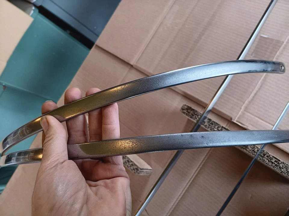 49 50 Chevy 2 Puertas Guardabarros Trasero Corona Molduras Acero Inoxidable Juego 4 Tiras Cromadas Foto 4 de 4