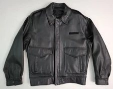 Murphy & Hartelius Black Leather Aviator Flyer's Pilot Bomber Jacket Men's M