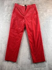 J Crew Kate straight-leg pant in Stretch Velvet Red Size 2
