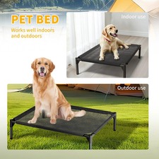 Elevated Dog Bed for Large Dog Portable Raised Dog Cot w/ Metal Frame