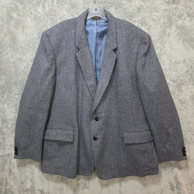 Gino Cappeli Designer Collection Blazer Jacket Mens Size R50 Gray Herringbone
