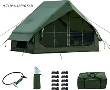 Inflatable Camping Tent with Hand Pump Waterproof Blow up Tent, 3-4 person