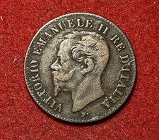 Italy 2 Centesimi 1867 M Copper Coin KM#2.1 T10154
