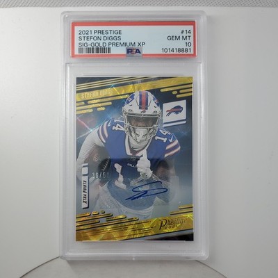 2021 Prestige Stefon Diggs /50 #14 Xtra Points Auto Gold Hyper Holo PSA 10