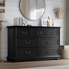 7-Drawer Dresser for Bedroom, Rustic Wooden Chest of Drawers for Bedroom