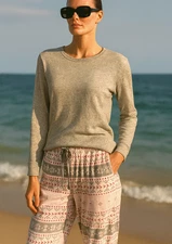 Lounge Wear siz SMALL Pink Fleece drawstring Pajama Pants Gray Thermal Top Shirt