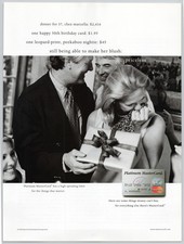 MasterCard Platinum Chez Marcella Birthday Present Humor 1998 Vintage Print Ad