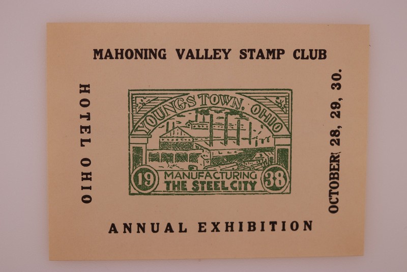 1938 Mahoning Vly Stamp Club Youngstown OH Exhibition Philatelic Souvenir Label