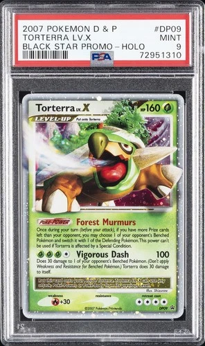 2007 POKEMON DIAMOND & PEARL BLACK STAR PROMO HOLO #DP09 TORTERRA LV.X PSA 9