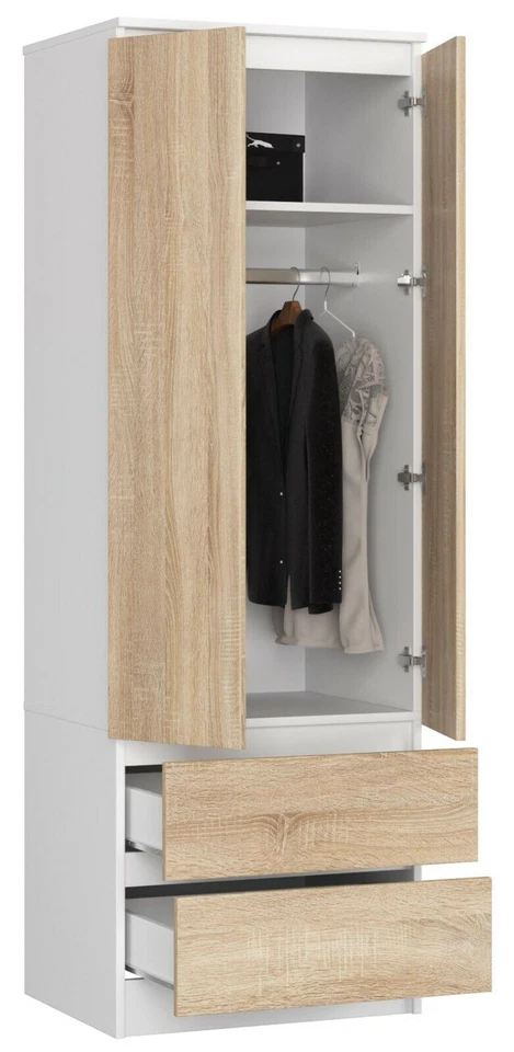 Armoire, armoire 2 portes, 2 tiroirs 180 x 60 x 51 cm BEAUCOUP DE COULEURS !! - Photo 2/4