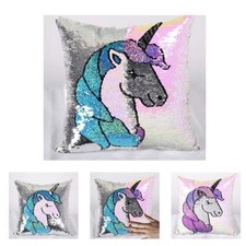 Unicorn Pillow Case 16" Magic Reversible Sequin Glitter Sofa Cushion Cover Touch