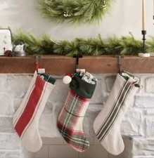 Hearth  Hand w/ Magnolia Linen Stocking Bold Center Stripe Red/Cream Christmas