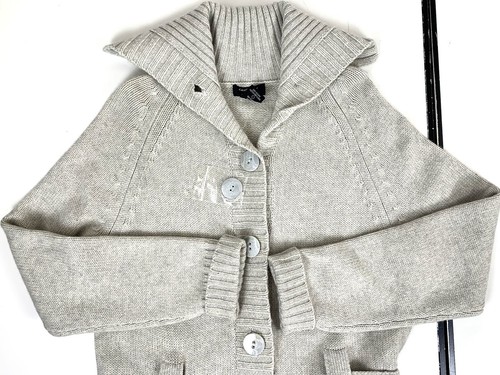 Lord & Taylor Cashmere and Wool blend Gray cardigan, belted size Large NWOT - Picture 9 of 19
