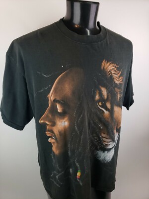Vintage Bob Marley Lion Zion/Rootswear T Shirt Mens 1X XL