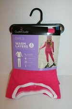 Cuddl Duds Girl's Size XL 14-16 Pink Waffle Knit Thermal Underwear 2-Piece Set