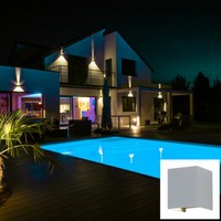 Alu Led Wand Spot Up Down Effekt Lampe FlüGel Beweglich Leuchte Garten Strahler