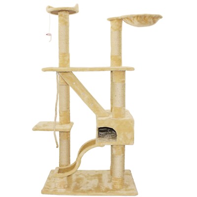 75''H Cat Tree Large Condo Pet Play Tower Cat Bed Furniture Scratching Post House