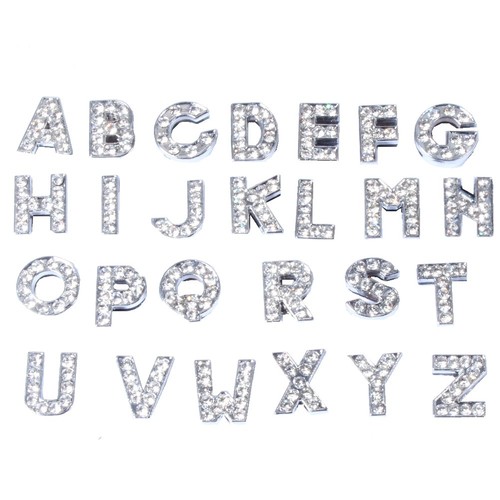 Strass Buchstaben "A-Z" Slider Schiebebuchstaben Buchstabenarmband - Picture 21 of 27