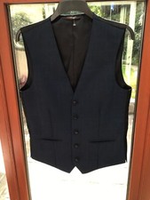 Fabelhafte NEXT Herren Wollmischung Weste blau mit schwarzem Rücken Größe 40L