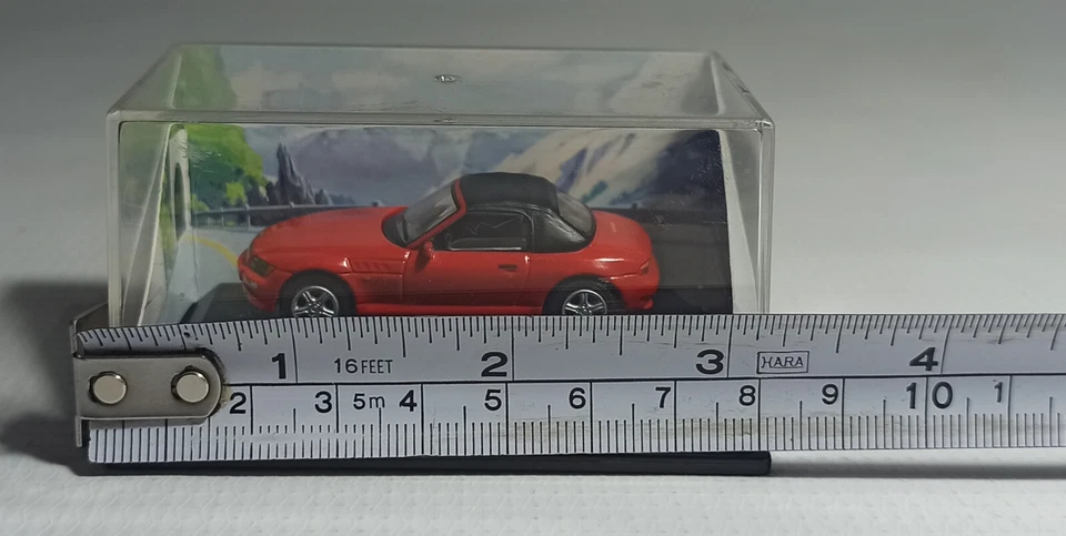 HONGWELL CARARAMA 宝马 Z3 软顶红色 1: 72 压铸迷你玩具车带盒 — 第 2/4 张图片