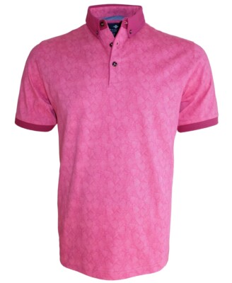 Herren Polo Shirt Baileys rosa Print Blätter in weinrot Gr. M L 4XL 6XL