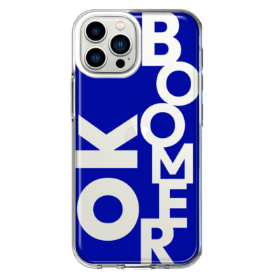 For Apple iPhone 12 Pro Shockproof Case Blue Funny Quote Ok Boomer