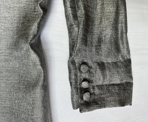 LAVEER Women's Blazer Silver Gray Black Shimmer Blend Size 6 - Picture 11 of 15