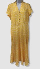$185 Ralph Lauren Women's Yellow Floral Short Sleeve Dress Size 8