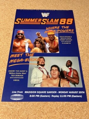 Summer Slam 1988 Promo Poster Hulk Hogan Macho Man Randy Savage Andre the Giant