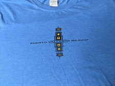 Puerto Vallarta Mexico shirt Mens Large blue travel vacation tourist shirt